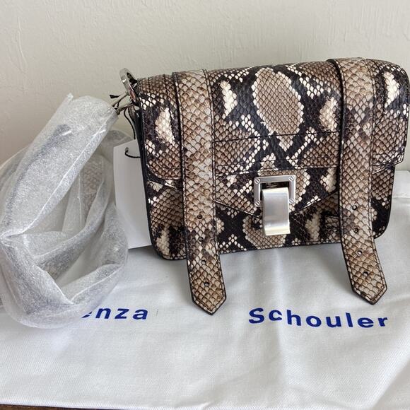 NWT MSRP$1390  Proenza Schouler Snake-Embossed Leather Mini Crossbody Bag - Picture 6 of 9